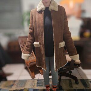 Cozy Brown Teddy Jacket with Cream Accents